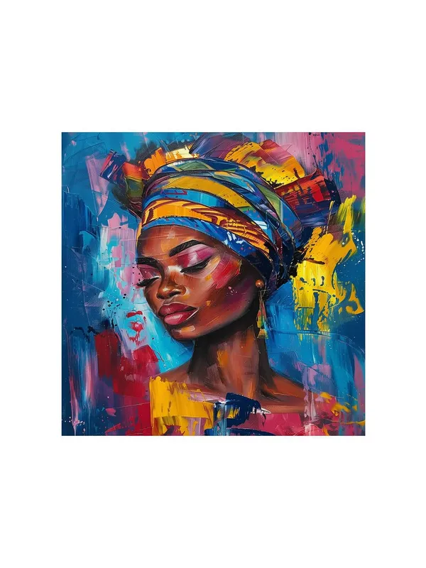 Elegant_African_Woman_Canvas-Wrapped_Painting_36X36_-_Ethnic_Wall_Art_for_Living_Room(FLP36X360499)