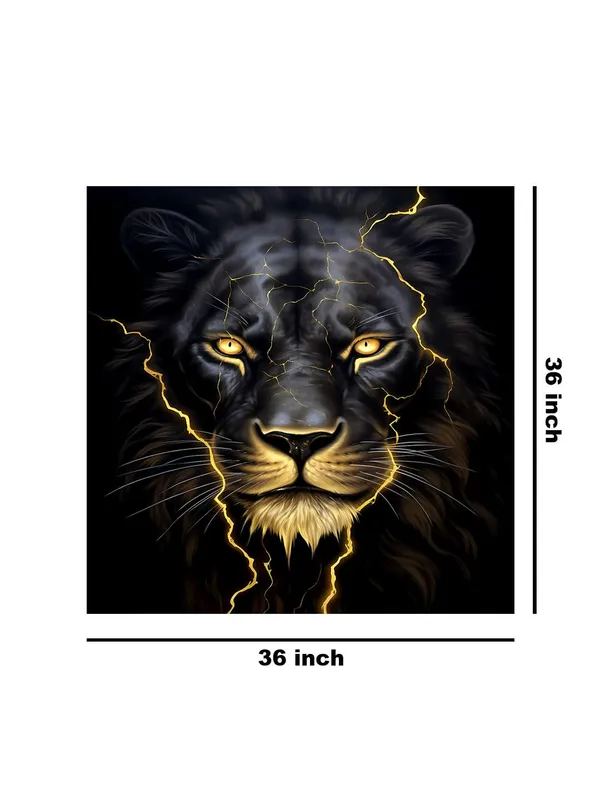 Electric_Lion_Canvas-Wrapped_Painting_36X36_-_Bold_Art_with_Lightning_Effect(FLP36X360372)