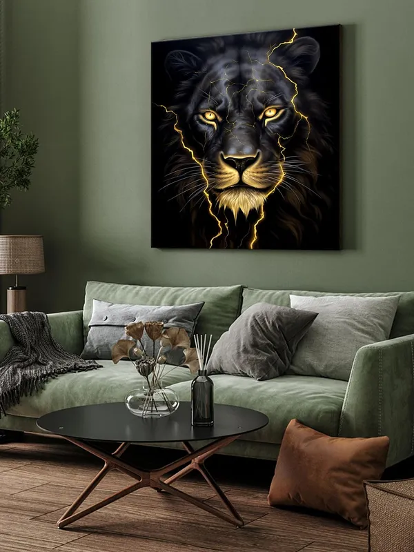 Electric_Lion_Canvas-Wrapped_Painting_36X36_-_Bold_Art_with_Lightning_Effect(FLP36X360372)