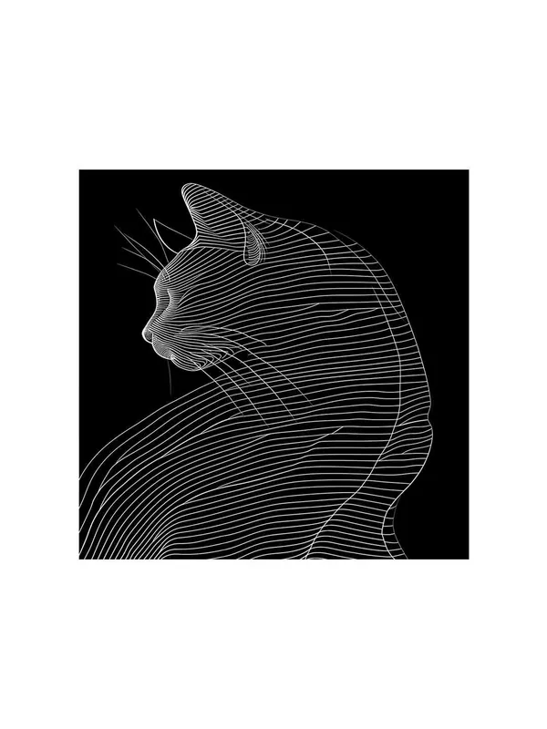 Line_Art_Cat_Canvas-Wrapped_Painting,_24x24_-_Minimalist_Animal_Art_for_Contemporary_Interiors(FLP24X240390)