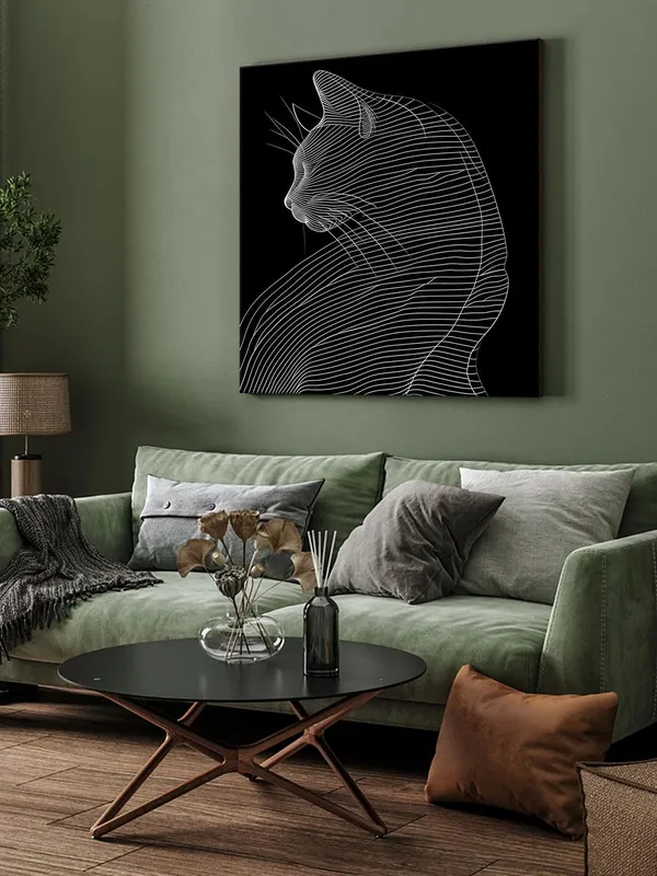 Line_Art_Cat_Canvas-Wrapped_Painting,_24x24_-_Minimalist_Animal_Art_for_Contemporary_Interiors(FLP24X240390)