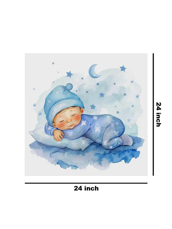 Canvas-Wrapped_Adorable_Baby_Sleeping_Painting_24X24_-_Cute_Wall_Art_for_Nursery(FLP24X240490)