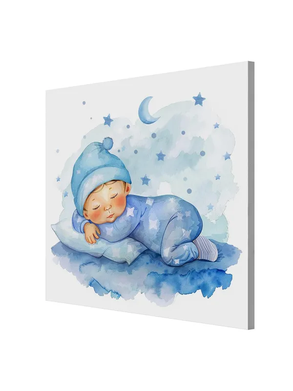 Canvas-Wrapped_Adorable_Baby_Sleeping_Painting_24X24_-_Cute_Wall_Art_for_Nursery(FLP24X240490)