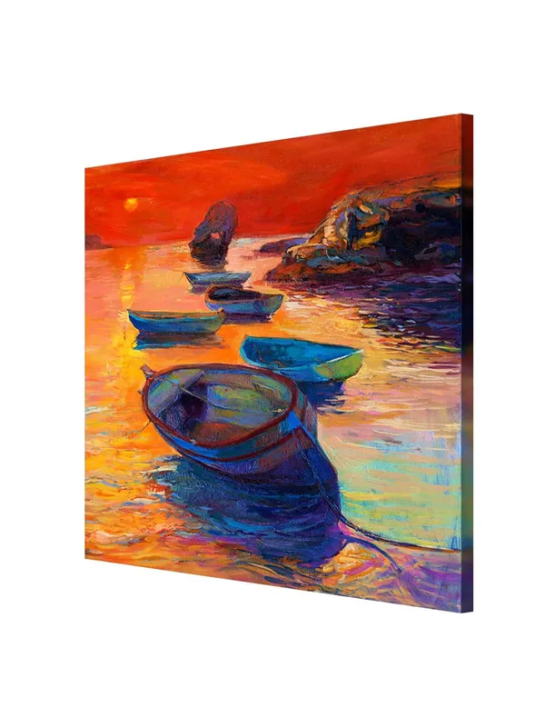 Tranquil_Evening_Boats_Canvas-Wrapped_Painting_36X36_-_Serene_Nautical_Wall_Decor(FLP36X360463)
