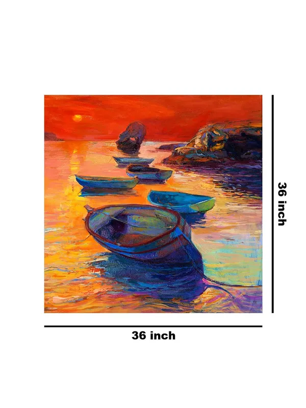 Tranquil_Evening_Boats_Canvas-Wrapped_Painting_36X36_-_Serene_Nautical_Wall_Decor(FLP36X360463)
