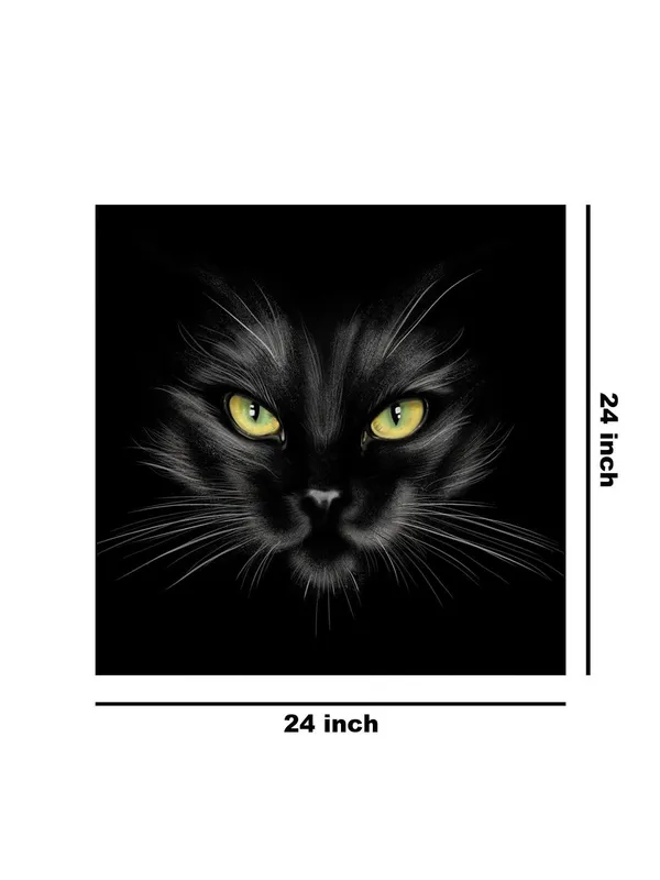 Mysterious_Black_Cat_Canvas-Wrapped_Painting_24X24_-_Enigmatic_Feline_Eyes(FLP24X240349)