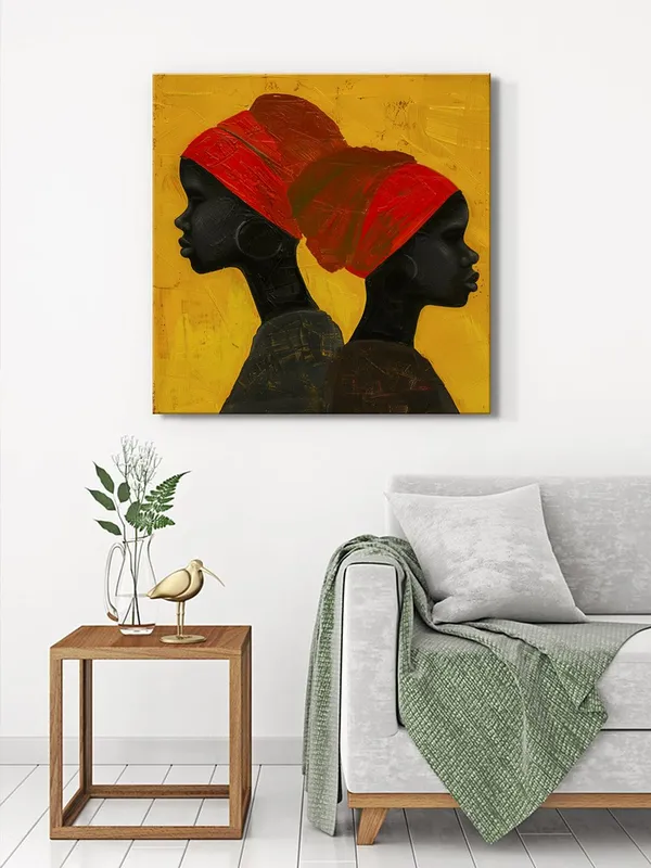 Modern_African_Silhouette_Canvas-Wrapped_Painting_36X36_�_Bold_African_Art_Decor(FLP36X360478)