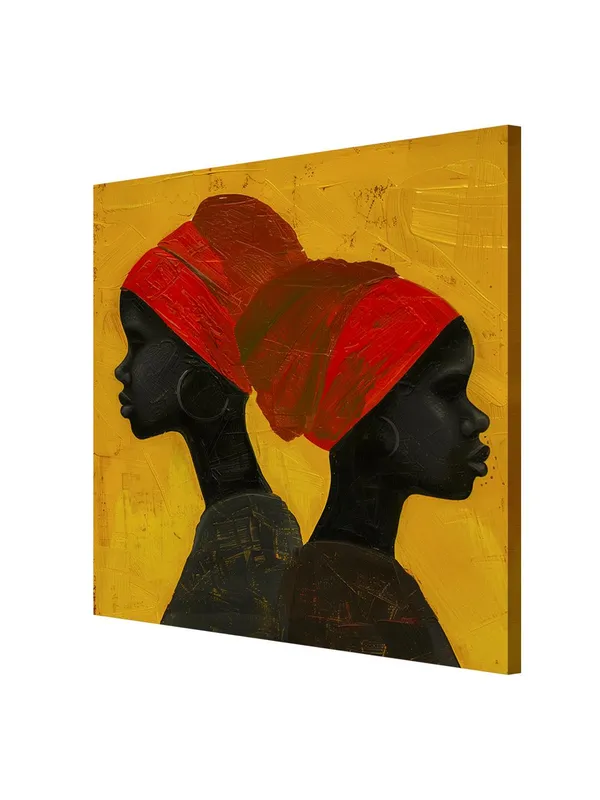 Modern_African_Silhouette_Canvas-Wrapped_Painting_36X36_�_Bold_African_Art_Decor(FLP36X360478)
