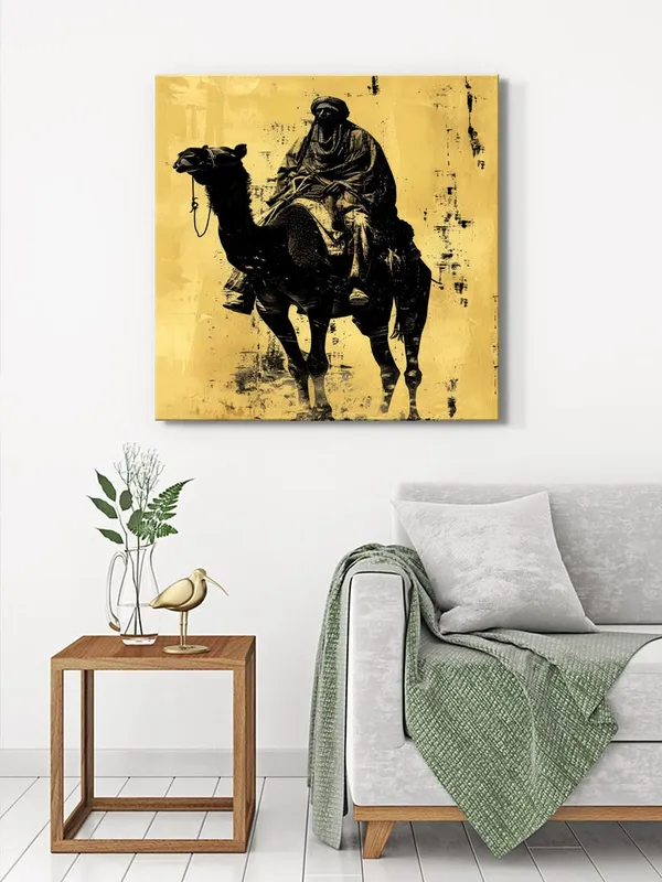 Camel_Rider_Canvas-Wrapped_Painting_36X36_-_Desert_Adventure_Silhouette(FLP36X360353)