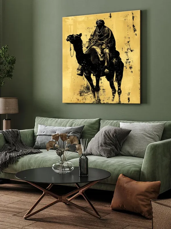 Camel_Rider_Canvas-Wrapped_Painting_36X36_-_Desert_Adventure_Silhouette(FLP36X360353)