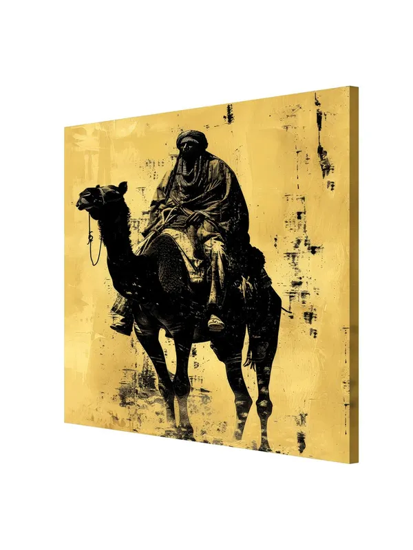 Camel_Rider_Canvas-Wrapped_Painting_36X36_-_Desert_Adventure_Silhouette(FLP36X360353)