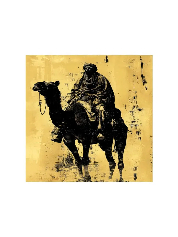 Camel_Rider_Canvas-Wrapped_Painting_36X36_-_Desert_Adventure_Silhouette(FLP36X360353)