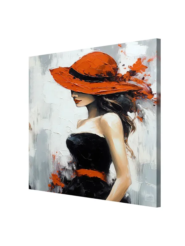 Lady_in_Red_Canvas-Wrapped_Painting_36X36_-_Stylish_Fashion_Artwork(FLP36X360460)