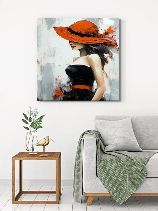 Lady_in_Red_Canvas-Wrapped_Painting_36X36_-_Stylish_Fashion_Artwork(FLP36X360460)