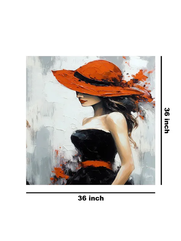 Lady_in_Red_Canvas-Wrapped_Painting_36X36_-_Stylish_Fashion_Artwork(FLP36X360460)