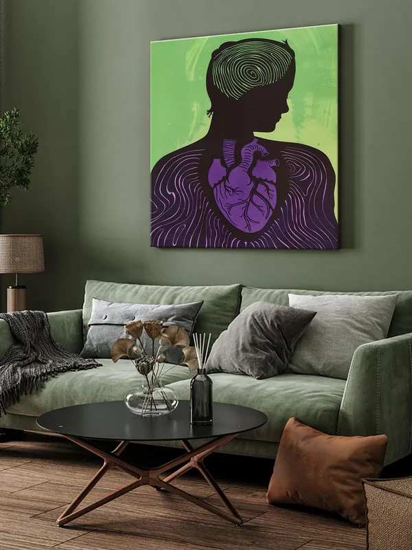 Mystical_Silhouette_with_Heart_Canvas-Wrapped_Painting_-_Size_36X36_-_Thought-Provoking_Art(FLP36X360362)
