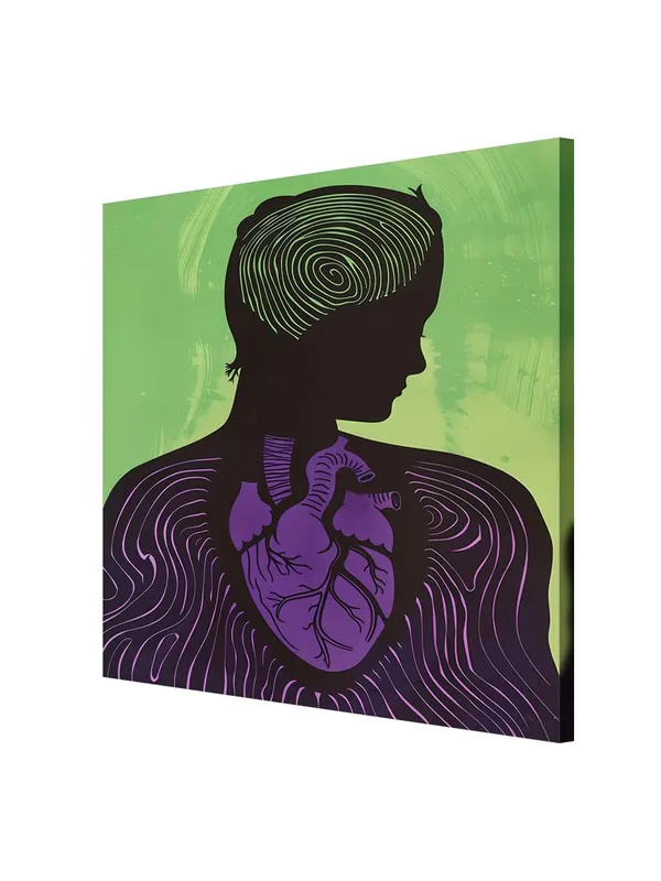 Mystical_Silhouette_with_Heart_Canvas-Wrapped_Painting_-_Size_36X36_-_Thought-Provoking_Art(FLP36X360362)
