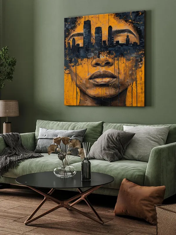 Urban_Portrait_Fusion_Canvas-Wrapped_Painting_-_24X24_Inch_-_Bold_Cityscape_Art_for_Modern_Interiors(FLP24X240418)