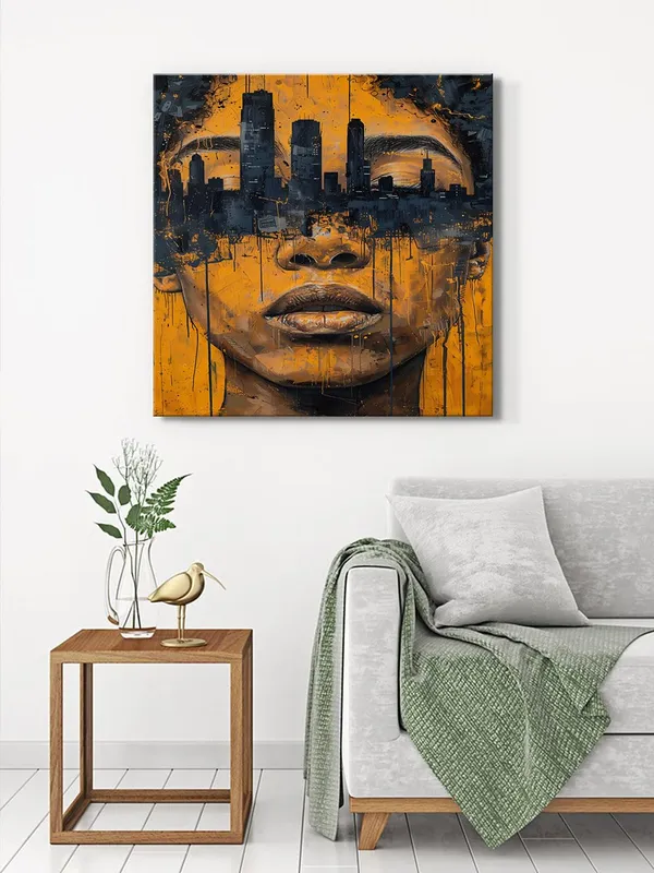 Urban_Portrait_Fusion_Canvas-Wrapped_Painting_-_24X24_Inch_-_Bold_Cityscape_Art_for_Modern_Interiors(FLP24X240418)