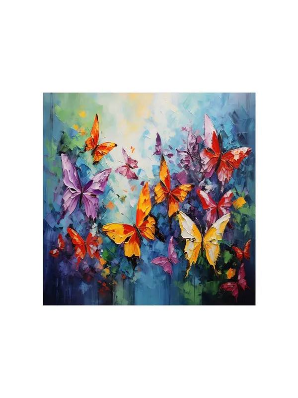 Butterfly_Garden_Canvas-Wrapped_Painting_36X36_-_Vibrant_Nature_Art(FLP36X360461)