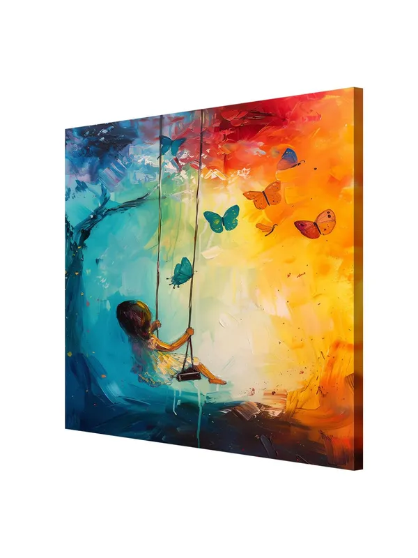 Whimsical_Child_on_Swing_Canvas-Wrapped_Painting_-_24X24_|_Playful_and_Colorful_Wall_Art(FLP24X240436)
