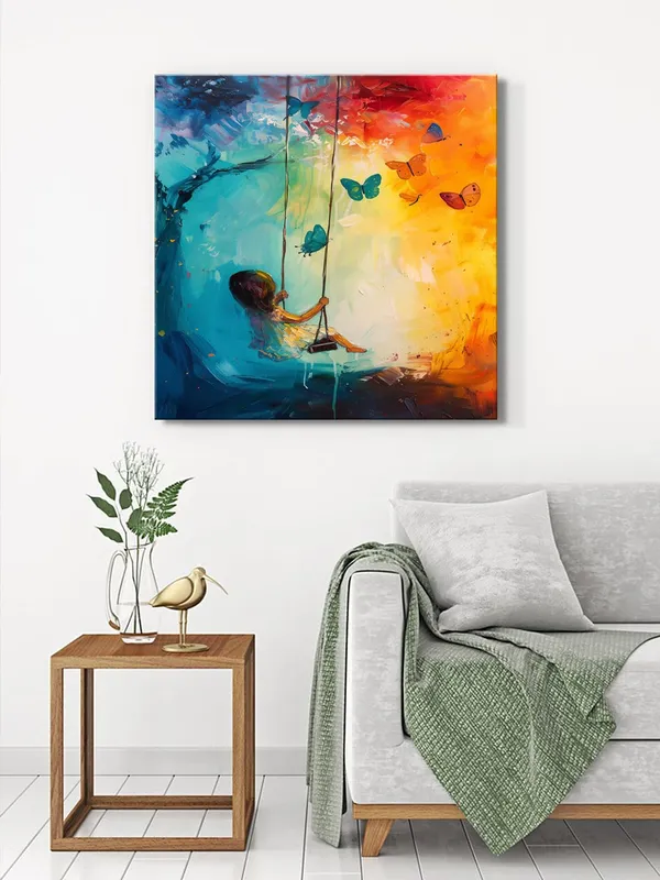 Whimsical_Child_on_Swing_Canvas-Wrapped_Painting_-_24X24_|_Playful_and_Colorful_Wall_Art(FLP24X240436)
