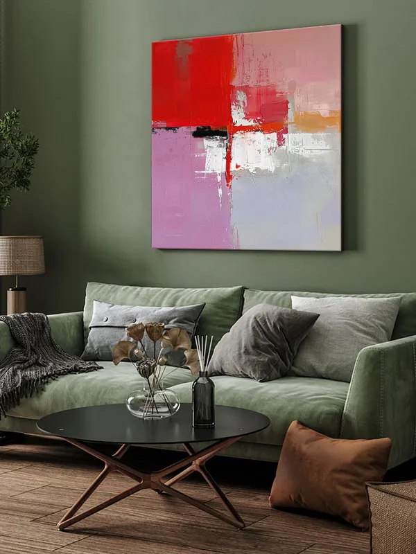 Vivid_Red_and_Pink_Abstract_Canvas-Wrapped_Painting_36X36_-_Dynamic_Art_with_Bold_Colors(FLP36X360382)