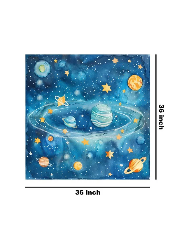 Canvas-Wrapped_Cosmic_Galaxy_Planets_Painting_36X36_-_Ideal_Space_Decor_for_Kids_Room(FLP36X360489)