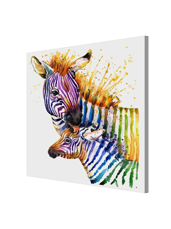 Colorful_Zebras_Canvas-Wrapped_Painting_24X24_-_Vibrant_Wildlife_Art(FLP24X240348)