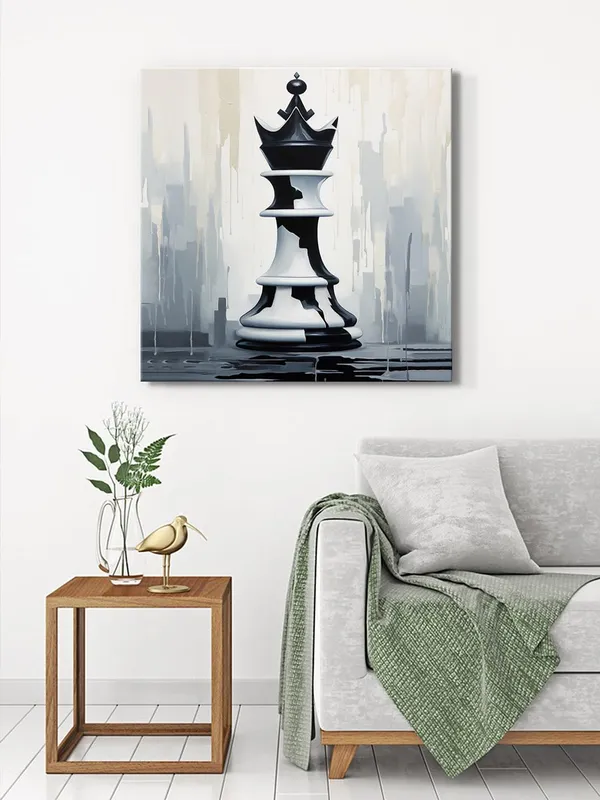 Chess_King_Canvas-Wrapped_Painting,_24x24_-_Bold_Monochrome_Art_for_Game_Rooms_or_Offices(FLP24X240395)