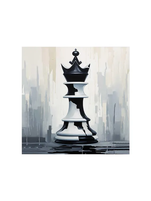 Chess_King_Canvas-Wrapped_Painting,_24x24_-_Bold_Monochrome_Art_for_Game_Rooms_or_Offices(FLP24X240395)
