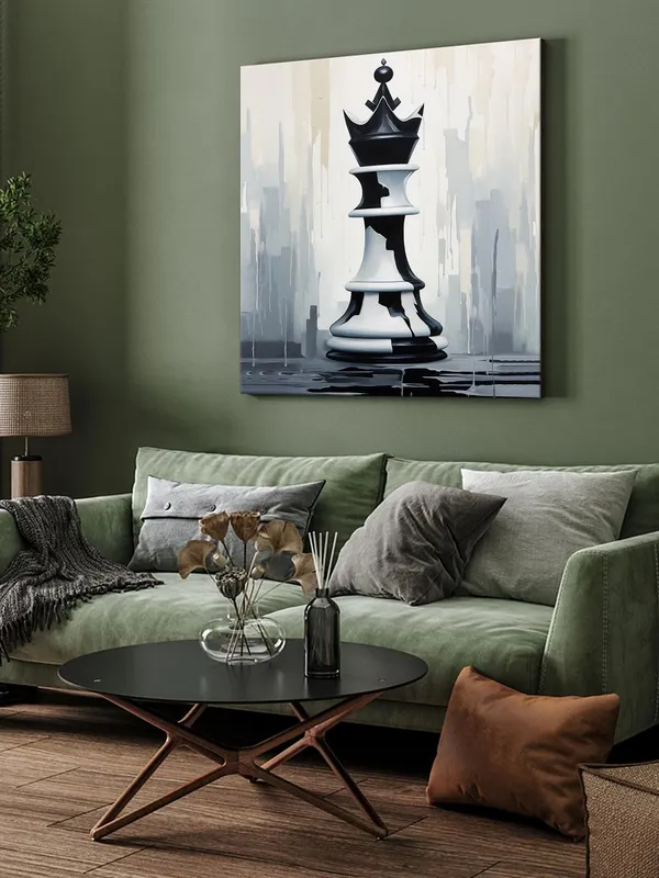 Chess_King_Canvas-Wrapped_Painting,_24x24_-_Bold_Monochrome_Art_for_Game_Rooms_or_Offices(FLP24X240395)