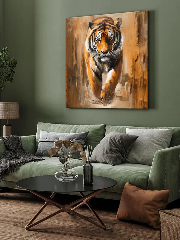 Majestic_Tiger_Canvas-Wrapped_Painting_24x24_–_Powerful_Wildlife_Art_for_Living_Room(FLP24X240486)