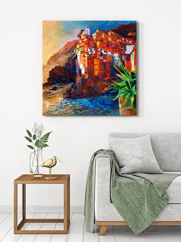 Seaside_Village_Canvas-Wrapped_Painting_36X36_-_Coastal_Landscape_Art(FLP36X360462)