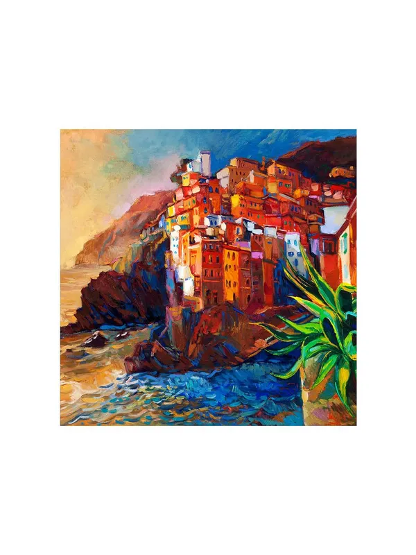 Seaside_Village_Canvas-Wrapped_Painting_36X36_-_Coastal_Landscape_Art(FLP36X360462)