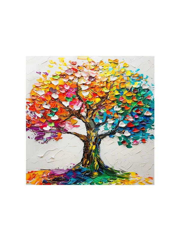 Colorful_Tree_Canvas-Wrapped_Painting,_24x24_-_Vibrant_Nature_Art_for_Living_Room_or_Bedroom(FLP24X240392)