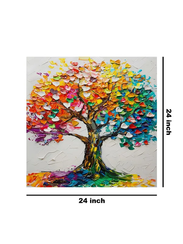 Colorful_Tree_Canvas-Wrapped_Painting,_24x24_-_Vibrant_Nature_Art_for_Living_Room_or_Bedroom(FLP24X240392)