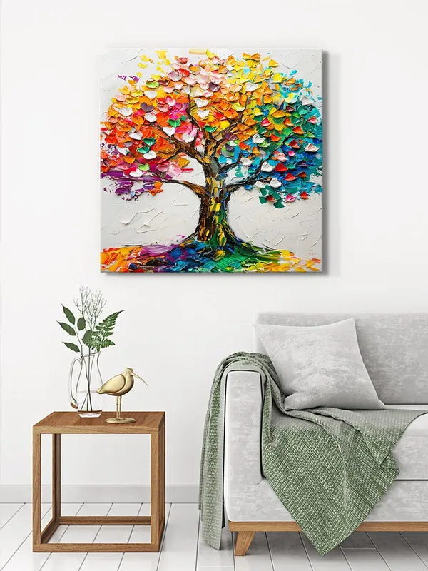 Colorful_Tree_Canvas-Wrapped_Painting,_24x24_-_Vibrant_Nature_Art_for_Living_Room_or_Bedroom(FLP24X240392)