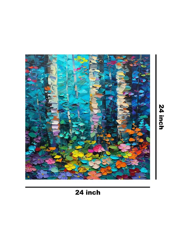 Birch_Forest_Canvas-Wrapped_Painting,_24x24_-_Lively_Abstract_Nature_Art_for_Home_or_Office(FLP24X240399)
