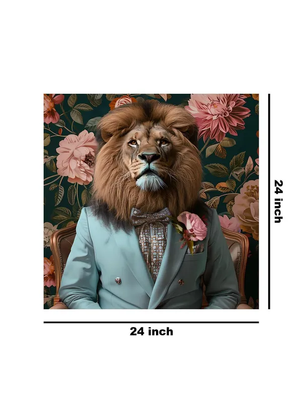 Lion_in_Elegant_Blue_Suit_Canvas-Wrapped_Painting_24x24_-_Contemporary_Wall_Art(FLP24X240330)