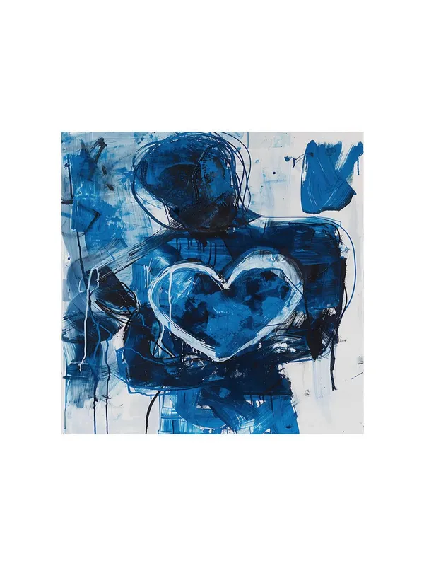 Abstract_Blue_Heart_Canvas-Wrapped_Painting_24x24_-_Modern_Art_with_Emotional_Expression(FLP24X240368)