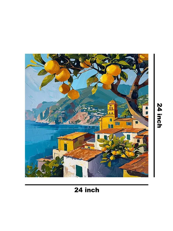 Lemon_Orchard_Canvas-Wrapped_Painting_-_24X24_Inch_-_Vibrant_Village_Scene_Art_for_Kitchen_or_Dining_Area(FLP24X240421)