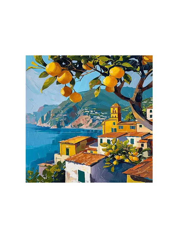 Lemon_Orchard_Canvas-Wrapped_Painting_-_24X24_Inch_-_Vibrant_Village_Scene_Art_for_Kitchen_or_Dining_Area(FLP24X240421)