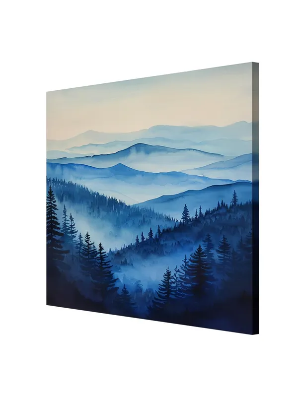 Serene_Blue_Forest_Canvas-Wrapped_Painting_24x24_-_Calm_Misty_Morning_in_Nature(FLP24X240375)