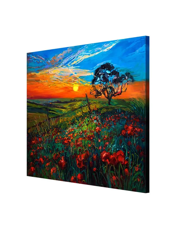 Canvas-Wrapped_Sunset_Over_Field_Painting,_24X24_–_Bright_Horizon,_Nature’s_Beauty,_Perfect_for_Relaxing_Spaces(FLP24X240447)