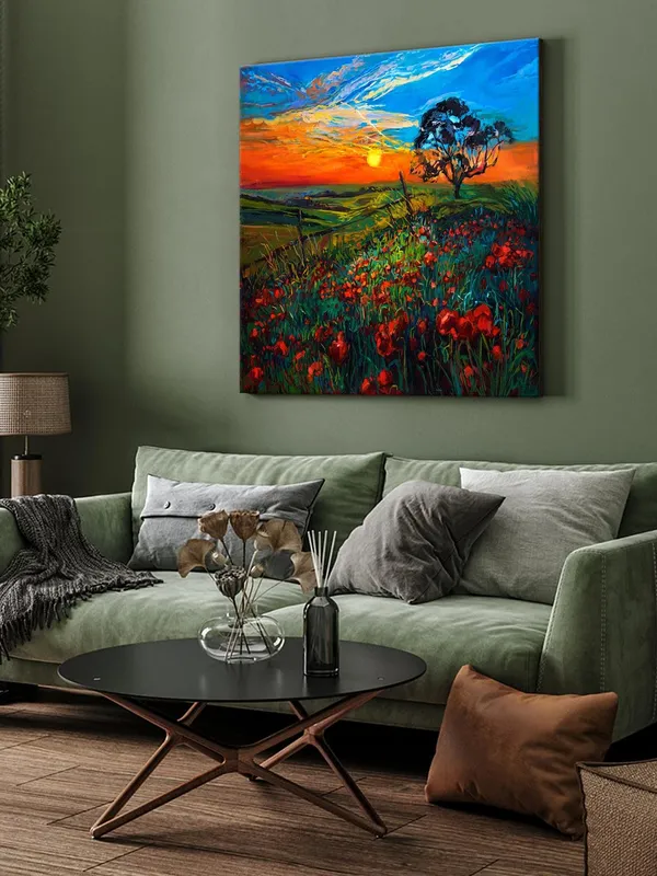 Canvas-Wrapped_Sunset_Over_Field_Painting,_24X24_–_Bright_Horizon,_Nature’s_Beauty,_Perfect_for_Relaxing_Spaces(FLP24X240447)