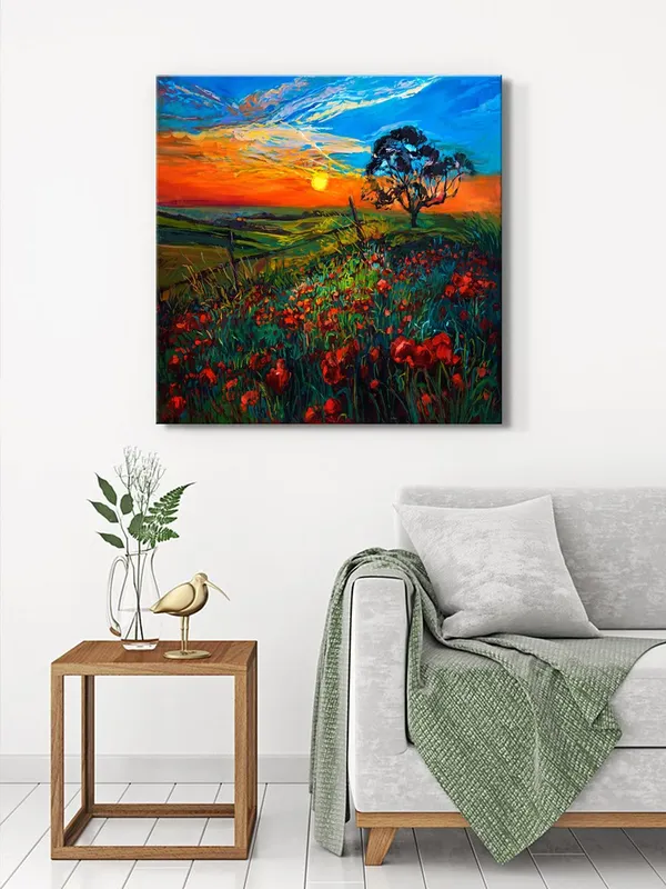 Canvas-Wrapped_Sunset_Over_Field_Painting,_24X24_–_Bright_Horizon,_Nature’s_Beauty,_Perfect_for_Relaxing_Spaces(FLP24X240447)