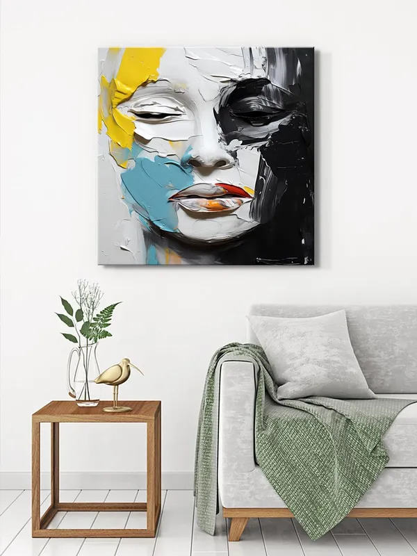 Abstract_Face_Canvas-Wrapped_Painting,_36X36_-_Expressive_Modern_Art_for_Creative_Spaces(FLP36X360396)