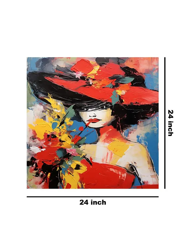 Floral_Lady_in_Red_Canvas-Wrapped_Painting_-_24X24_Inch_-_Abstract_Woman_Portrait_for_Chic_Interiors(FLP24X240420)