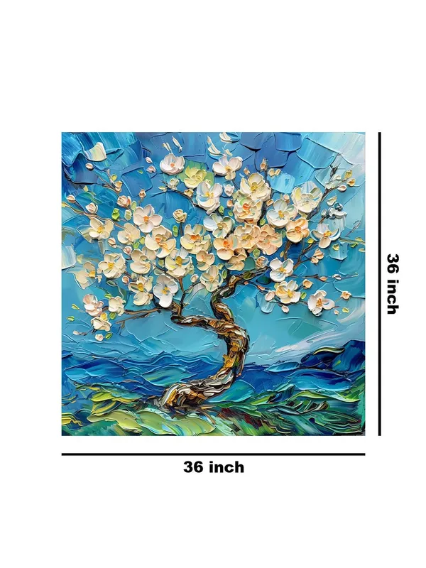 Blossoming_Cherry_Tree_Canvas-Wrapped_Painting_36X36_-_Springtime_Floral_Art_for_Bedroom(FLP36X360458)